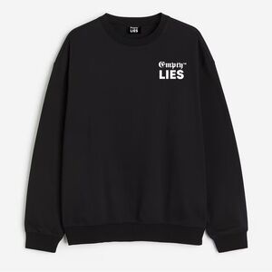 Black Crewneck Sweater with Relaxed Fit and Ribbed Neckline